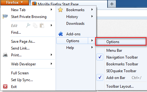 Firefox Step 1